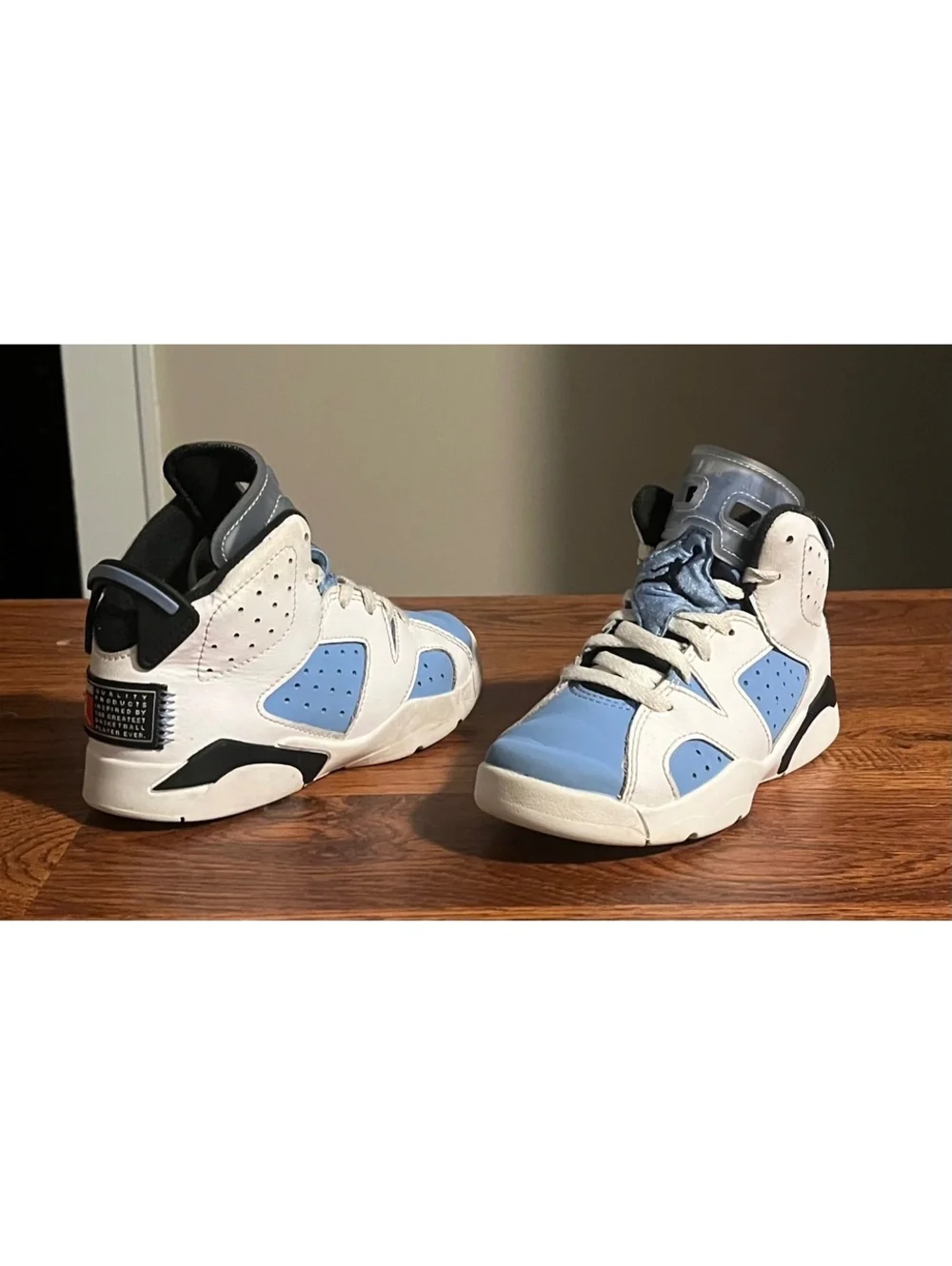 Nike Air Jordan 6 Retro UNC White University Blue Black Size